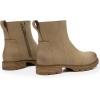 imageAthlefit Womens Ankle Boots Comfortable Lug Sole Chunky Low Heel Zipper Short BootiesKhaki