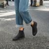 imageAthlefit Womens Chelsea Boots Low Heel Slip On Lug Sole Elastic Short Ankle BootiesBlack