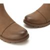 imageAthlefit Womens Chelsea Boots Low Heel Slip On Lug Sole Elastic Short Ankle BootiesBrown