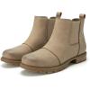 imageAthlefit Womens Chelsea Boots Low Heel Slip On Lug Sole Elastic Short Ankle BootiesKhaki