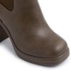 imageAthlefit Womens Chelsea Platform Boots High Chunky Heel Square Toe Boots Fashion Slip On Elastic Heeled Ankle BootiesTaupe