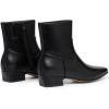 imageAthlefit Womens Chunky Low Heel Ankle Boots Fashion Square Toe Side Zipper Short BootiesBlack