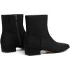 imageAthlefit Womens Chunky Low Heel Ankle Boots Fashion Square Toe Side Zipper Short BootiesBlack Suede