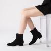 imageAthlefit Womens Chunky Low Heel Ankle Boots Fashion Square Toe Side Zipper Short BootiesBlack Suede
