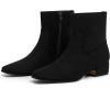 imageAthlefit Womens Chunky Low Heel Ankle Boots Fashion Square Toe Side Zipper Short BootiesBlack Suede