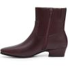 imageAthlefit Womens Chunky Low Heel Ankle Boots Fashion Square Toe Side Zipper Short BootiesBurgundy
