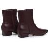 imageAthlefit Womens Chunky Low Heel Ankle Boots Fashion Square Toe Side Zipper Short BootiesBurgundy