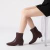 imageAthlefit Womens Chunky Low Heel Ankle Boots Fashion Square Toe Side Zipper Short BootiesBurgundy