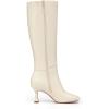 imageAthlefit Womens Kitten Heel Knee High Boots Square Toe High Heel Sexy Tall Boots with Side ZipperBeige