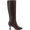 imageAthlefit Womens Kitten Heel Knee High Boots Square Toe High Heel Sexy Tall Boots with Side ZipperBrown