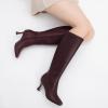 imageAthlefit Womens Kitten Heel Knee High Boots Square Toe High Heel Sexy Tall Boots with Side ZipperBurgundy