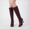 imageAthlefit Womens Kitten Heel Knee High Boots Square Toe High Heel Sexy Tall Boots with Side ZipperBurgundy