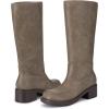 imageAthlefit Womens Knee High Boots Square Toe Chunky Block Riding Tall Boots for Women Low HeelTaupe