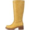 imageAthlefit Womens Knee High Boots Square Toe Chunky Block Riding Tall Boots for Women Low HeelYellow