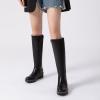 imageAthlefit Womens Knee High Boots Wedge Platform Comfortable Tall Long Boots with Side ZipperBlack