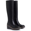 imageAthlefit Womens Knee High Boots Wedge Platform Comfortable Tall Long Boots with Side ZipperBlack