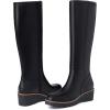 imageAthlefit Womens Knee High Boots Wedge Platform Comfortable Tall Long Boots with Side ZipperBlack