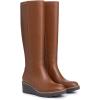 imageAthlefit Womens Knee High Boots Wedge Platform Comfortable Tall Long Boots with Side ZipperBrown