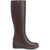 imageAthlefit Womens Knee High Boots Wedge Platform Comfortable Tall Long Boots with Side ZipperDark Brown