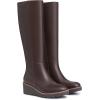 imageAthlefit Womens Knee High Boots Wedge Platform Comfortable Tall Long Boots with Side ZipperDark Brown