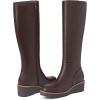 imageAthlefit Womens Knee High Boots Wedge Platform Comfortable Tall Long Boots with Side ZipperDark Brown