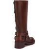 imageAthlefit Womens Knee High Riding Boots Fashion Buckle Square Toe Chunky Heel Wide Calf Biker BootsBrown