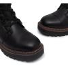 imageAthlefit Womens LaceUp Combat Boots Platform Chunky Low Heel Lug Sole Ankle BootiesBlack