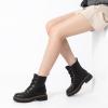 imageAthlefit Womens LaceUp Combat Boots Platform Chunky Low Heel Lug Sole Ankle BootiesBlack