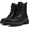 imageAthlefit Womens LaceUp Combat Boots Platform Chunky Low Heel Lug Sole Ankle BootiesBlack