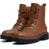 imageAthlefit Womens LaceUp Combat Boots Platform Chunky Low Heel Lug Sole Ankle BootiesBrown