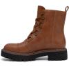 imageAthlefit Womens LaceUp Combat Boots Platform Chunky Low Heel Lug Sole Ankle BootiesBrown