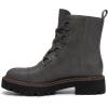 imageAthlefit Womens LaceUp Combat Boots Platform Chunky Low Heel Lug Sole Ankle BootiesGrey