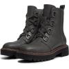 imageAthlefit Womens LaceUp Combat Boots Platform Chunky Low Heel Lug Sole Ankle BootiesGrey