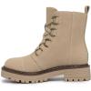 imageAthlefit Womens LaceUp Combat Boots Platform Chunky Low Heel Lug Sole Ankle BootiesTaupe