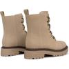 imageAthlefit Womens LaceUp Combat Boots Platform Chunky Low Heel Lug Sole Ankle BootiesTaupe