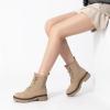 imageAthlefit Womens LaceUp Combat Boots Platform Chunky Low Heel Lug Sole Ankle BootiesTaupe
