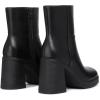 imageAthlefit Womens Platform Ankle Boots High Chunky Block Heel Square Toe Boots Fashion Dress Heeled BootiesBlack