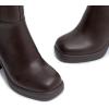 imageAthlefit Womens Platform Ankle Boots High Chunky Block Heel Square Toe Boots Fashion Dress Heeled BootiesBrown