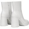 imageAthlefit Womens Platform Ankle Boots High Chunky Block Heel Square Toe Boots Fashion Dress Heeled BootiesWhite
