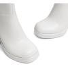 imageAthlefit Womens Platform Ankle Boots High Chunky Block Heel Square Toe Boots Fashion Dress Heeled BootiesWhite
