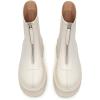 imageAthlefit Womens Platform Ankle Boots Short Comfortable Round Toe Chunky Low Heel Boots with Front ZipperBeige