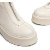 imageAthlefit Womens Platform Ankle Boots Short Comfortable Round Toe Chunky Low Heel Boots with Front ZipperBeige