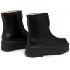 imageAthlefit Womens Platform Ankle Boots Short Comfortable Round Toe Chunky Low Heel Boots with Front ZipperBlack