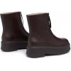 imageAthlefit Womens Platform Ankle Boots Short Comfortable Round Toe Chunky Low Heel Boots with Front ZipperBrown