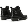 imageAthlefit Womens Short Ankle Boots Chunky Low Heel Round Toe Boots Comfortable Lace Up Booties with Side ZipperBlack