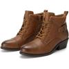 imageAthlefit Womens Short Ankle Boots Chunky Low Heel Round Toe Boots Comfortable Lace Up Booties with Side ZipperBrown
