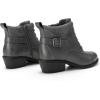 imageAthlefit Womens Short Ankle Boots Chunky Low Heel Round Toe Boots Comfortable Lace Up Booties with Side ZipperGrey