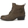 imageAthlefit Womens Short Ankle Boots Chunky Low Heel Round Toe Boots Comfortable Lace Up Booties with Side ZipperTaupe