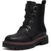 imageAthlefit Womens LaceUp Combat Boots Platform Chunky Low Heel Lug Sole Ankle BootiesBlack