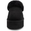 imageArhlefit Platform Slippers for Women Slipon Winter Warm Fuzzy Fluffy Suede Slippers Shoes for House Indoor and OutdoorBlack